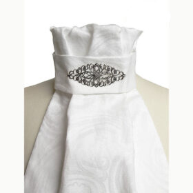 Lavallière broché blanc
