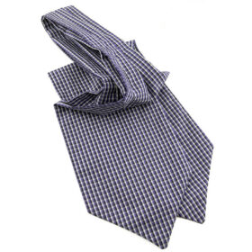 Cravate Ascot violette à carreaux