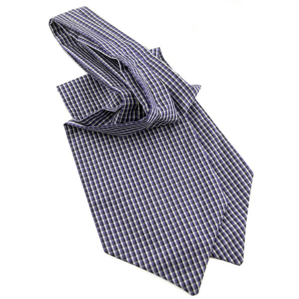 Cravate Ascot violette à carreaux