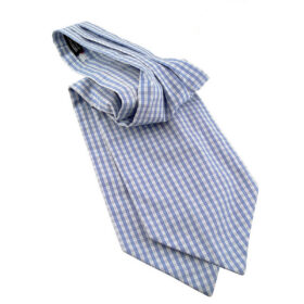 Cravate Ascot bleu et blanc