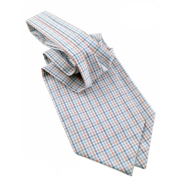 Cravate Ascot bleu et blanc