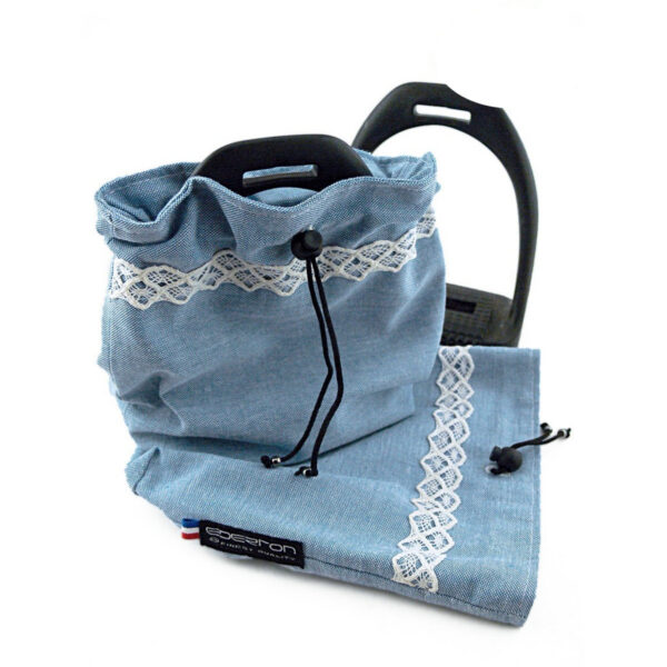 Housses étriers bleu denim avec galon