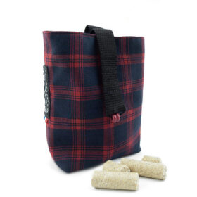 Pochette friandises écossais marine et rouge