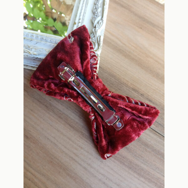 Barrette cheveux bordeaux à strass