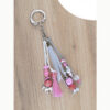 Bijou de licol rose et gris ou bijou de sac