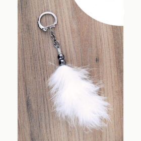 Porte clés en plumes d'autruche pour licol / sac