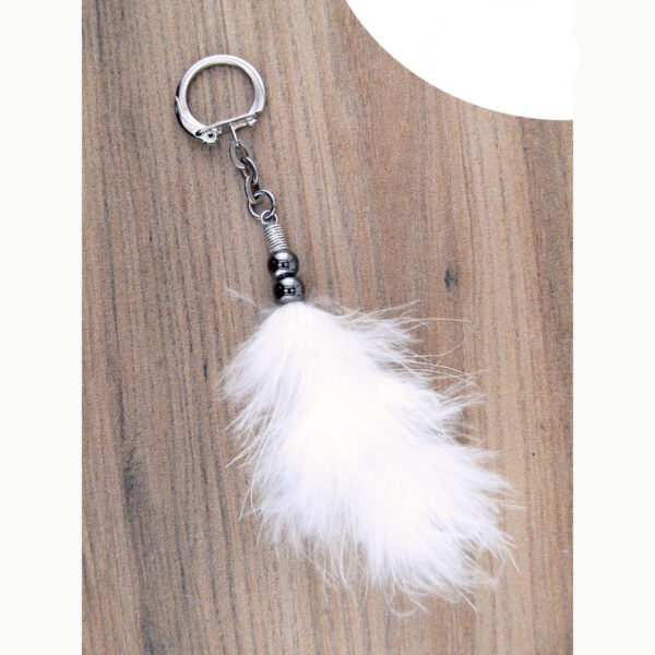 Porte clés en plumes d'autruche pour licol / sac
