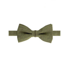 Nœud papillon vert olive en lin pour enfant