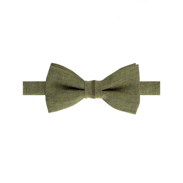 Nœud papillon vert olive en lin pour enfant