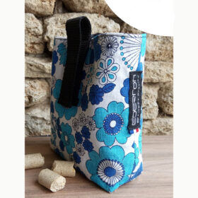 Pochette friandises bleues à fleurs