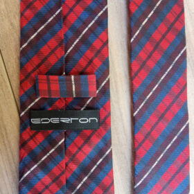 Cravate tartan rouge et marine