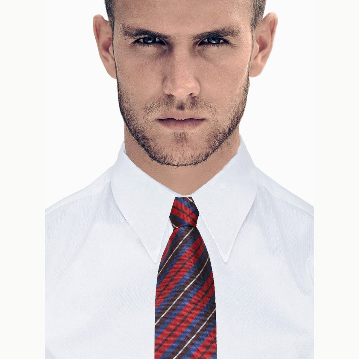 Cravate tartan rouge et marine