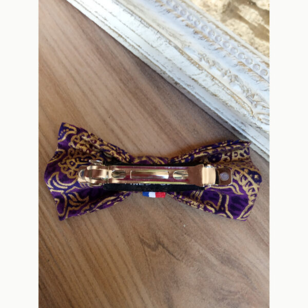 Barrette violet et or