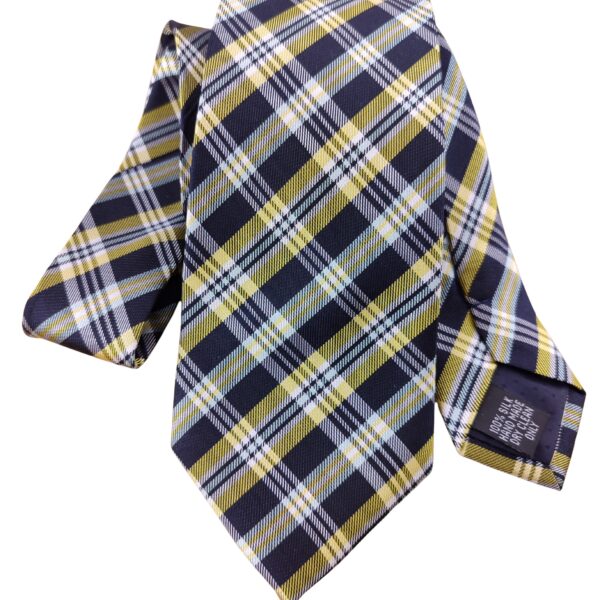 Cravate tartan bleu marine