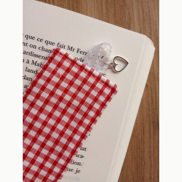 Marque pages Vichy rouge et blanc