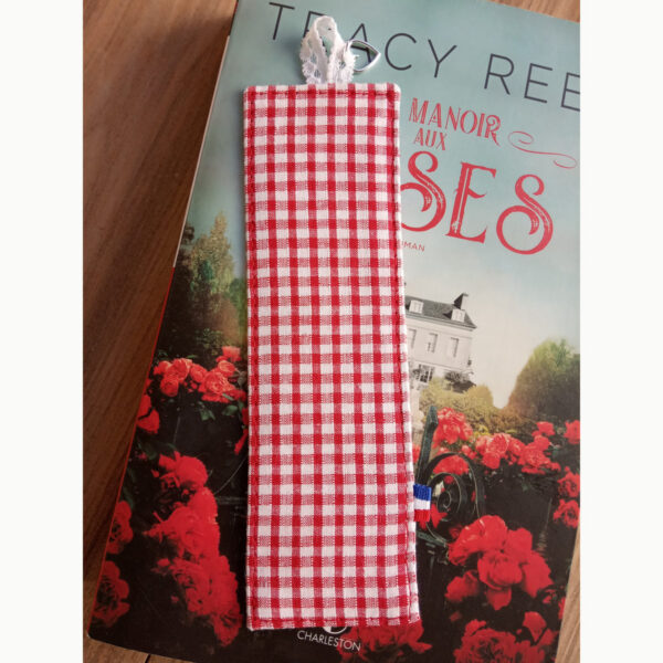 Marque pages Vichy rouge et blanc