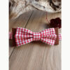 Noeud papillon bois et tissu Vichy