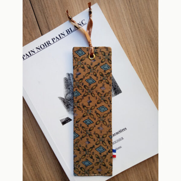 Marque-pages bronze à motifs bleus