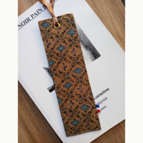 Marque-pages bronze à motifs bleus