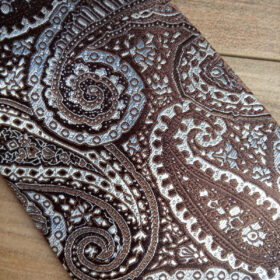 Cravate marron motif cachemire