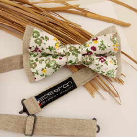 Noeud papillon floral bi-ton