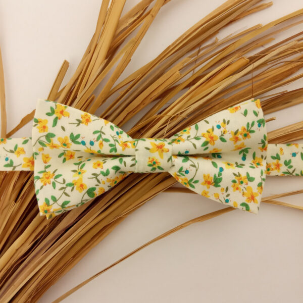 Noeud papillon Liberty jaune et vert
