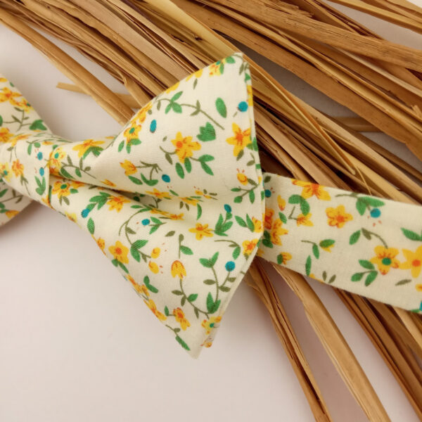Noeud papillon Liberty jaune et vert