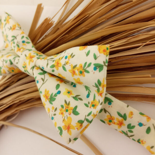 Noeud papillon jaune et vert pour enfant