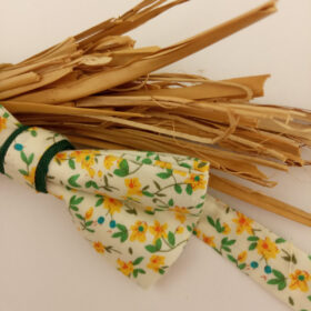 Noeud papillon Liberty jaune et vert