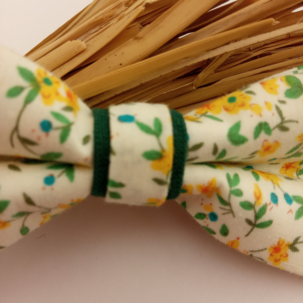 Noeud papillon Liberty jaune et vert
