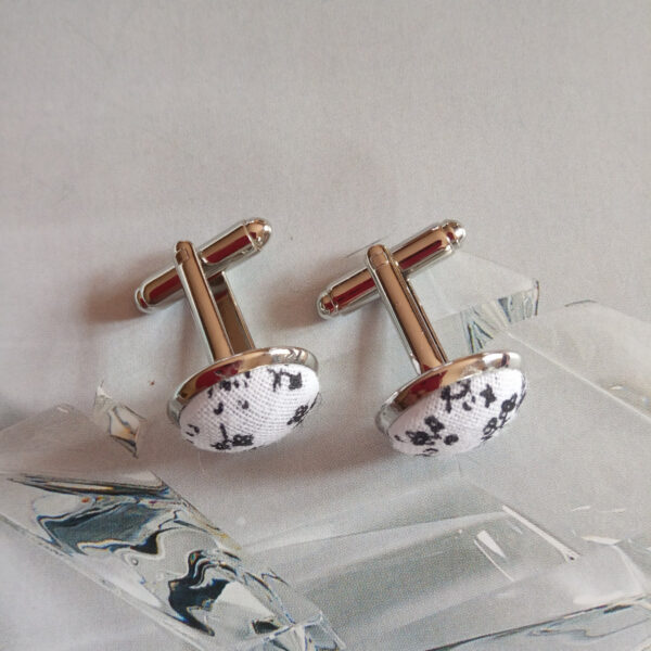 Boutons de manchette Liberty noir et blanc