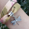 Bracelet tissu avec breloque libellule