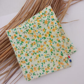 Pochette de costume fleurs jaune et vert