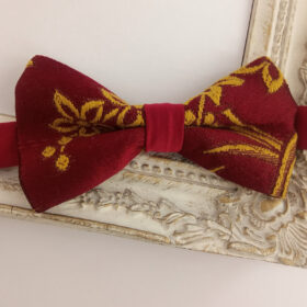 Noeud papillon Bordeaux et ocre