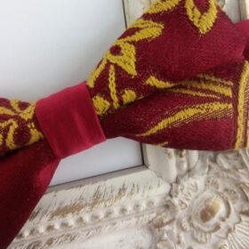 Noeud papillon Bordeaux et ocre