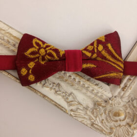 Noeud papillon Bordeaux et ocre pour enfant
