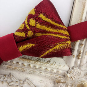 Noeud papillon Bordeaux et ocre pour enfant