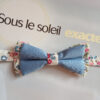 Noeud papillon enfant bleu et Liberty rose