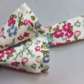 Noeud papillon Liberty rose et bleu