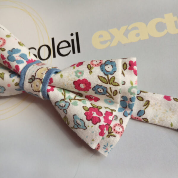 Noeud papillon enfant Liberty rose et bleu