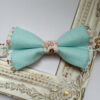 Noeud papillon aigue marine et petites fleurs