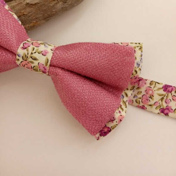 Noeud papillon vieux rose et Liberty