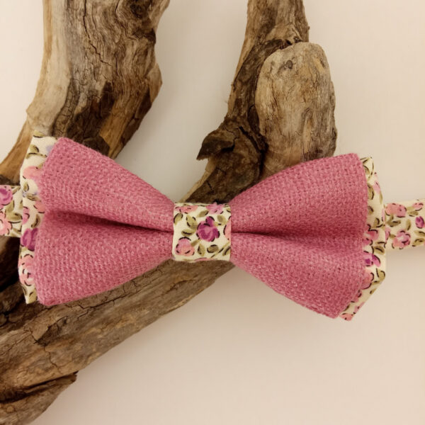 Noeud papillon enfant vieux rose et Liberty