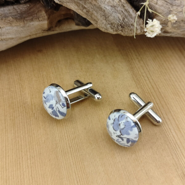 Boutons de manchette Fleurs Liberty bleues