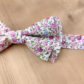 Noeud papillon double rose Liberty