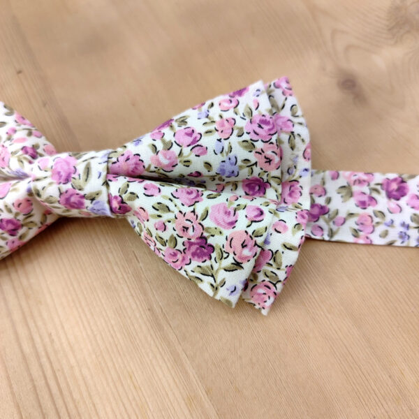 Noeud papillon double rose Liberty