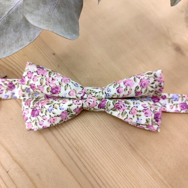 Noeud papillon double rose Liberty pour enfant