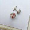 Boutons de manchettes fleurs Liberty rose