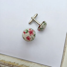 Boutons de manchettes fleurs Liberty rose