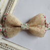 Noeud papillon fibre naturelle et tissu Liberty rose